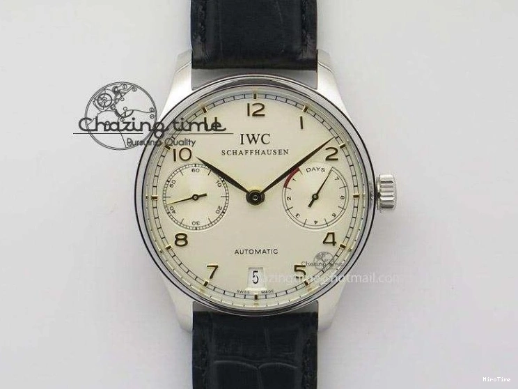 MIROTIME 0516 Portuguese Chrono SS ZF 1:1 Best Edition Gray Dial SS On Black Leather Strap A ZipUp 7215